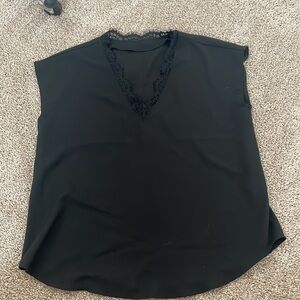 V neck lace blouse